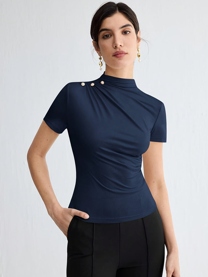 Sienna | Mock Neck Kortærmet Top