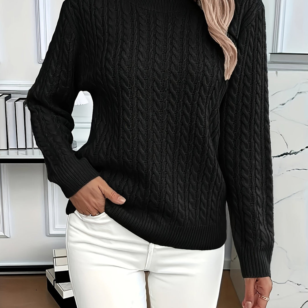 Faye | Kabelstrikket Rundhalset Sweater