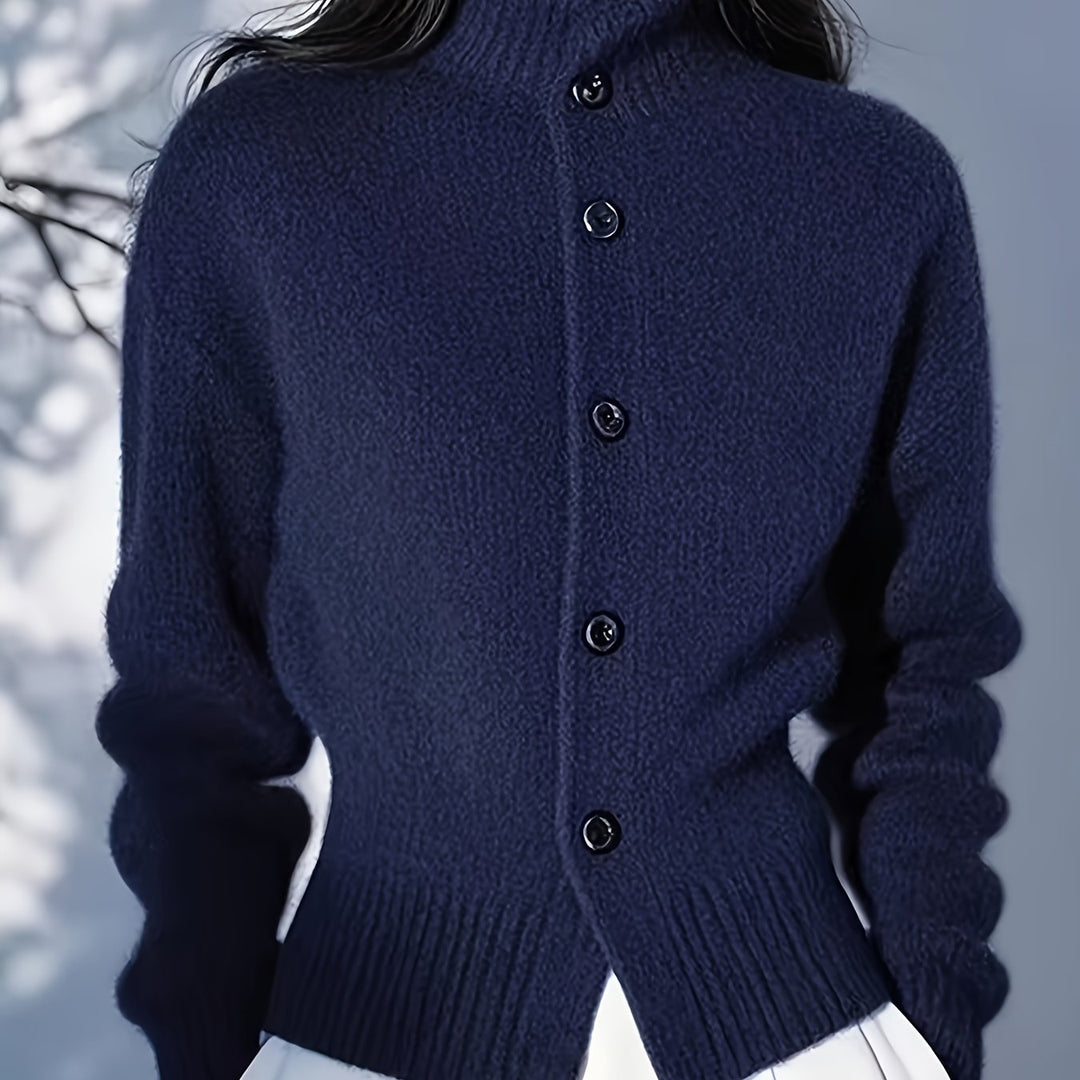 Margot | Højhalset Knap Cardigan