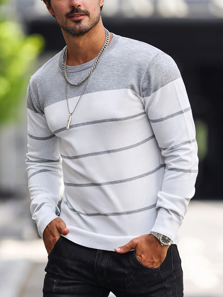 Henry | Stribet Crew Neck Sweater