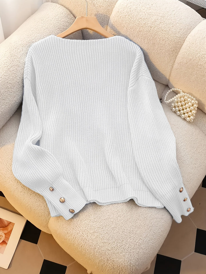 Verity | Ribbede V-Hals Sweater