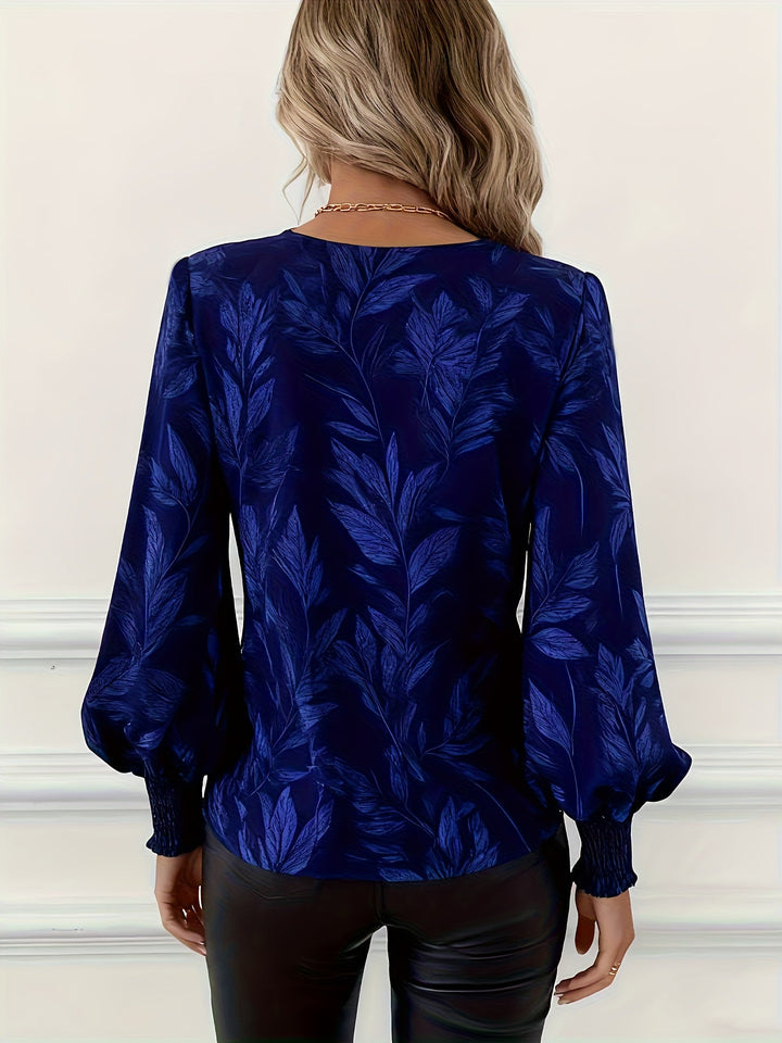 Elena | Botanisk V-Hals Bluse