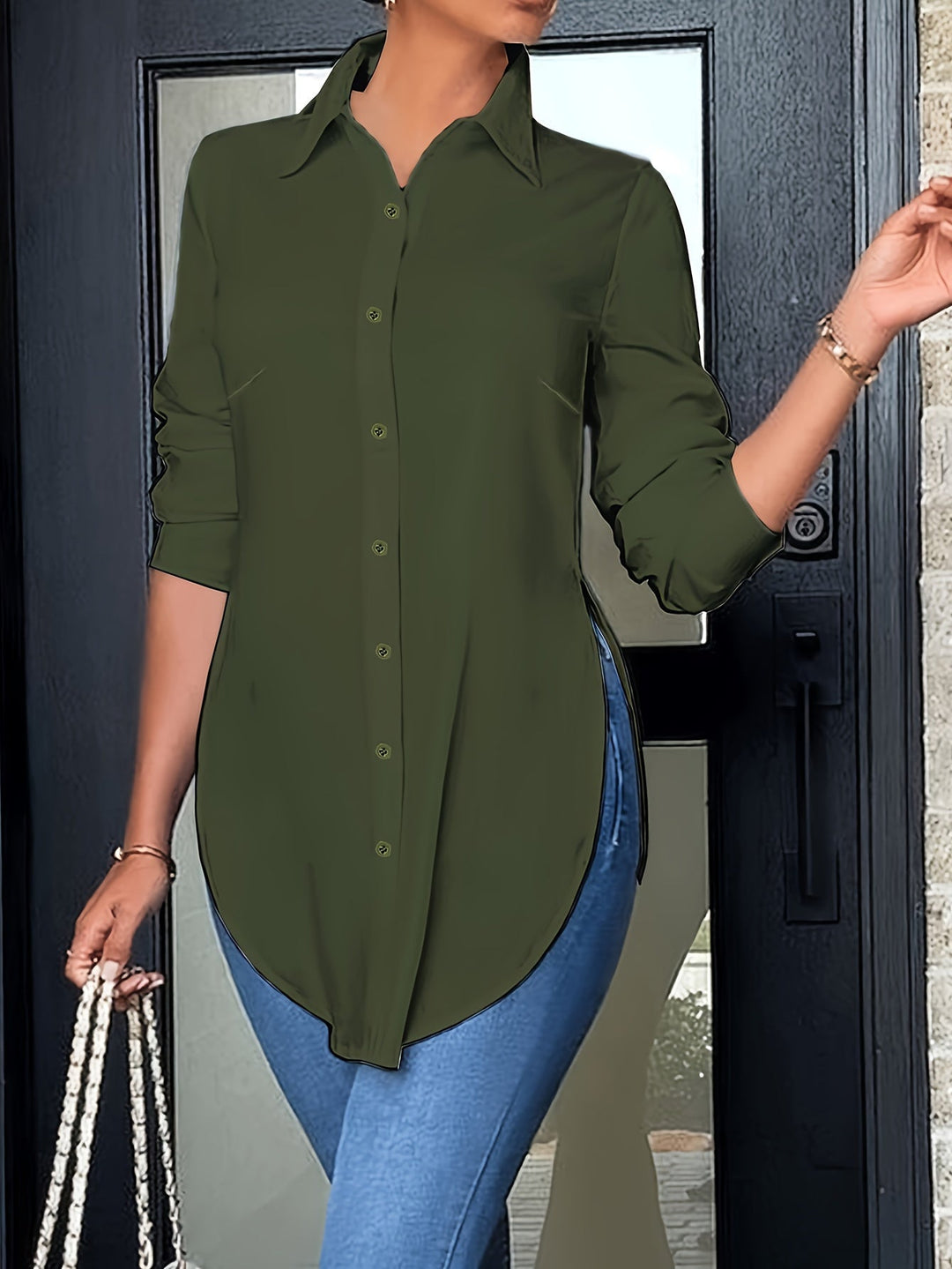 Quinn | Raffineret Knap-Front Bluse