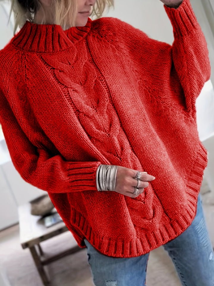 Gwendolyn | Kabelstrikket Højhalset Sweater