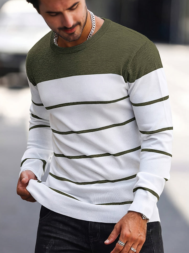 Henry | Stribet Crew Neck Sweater