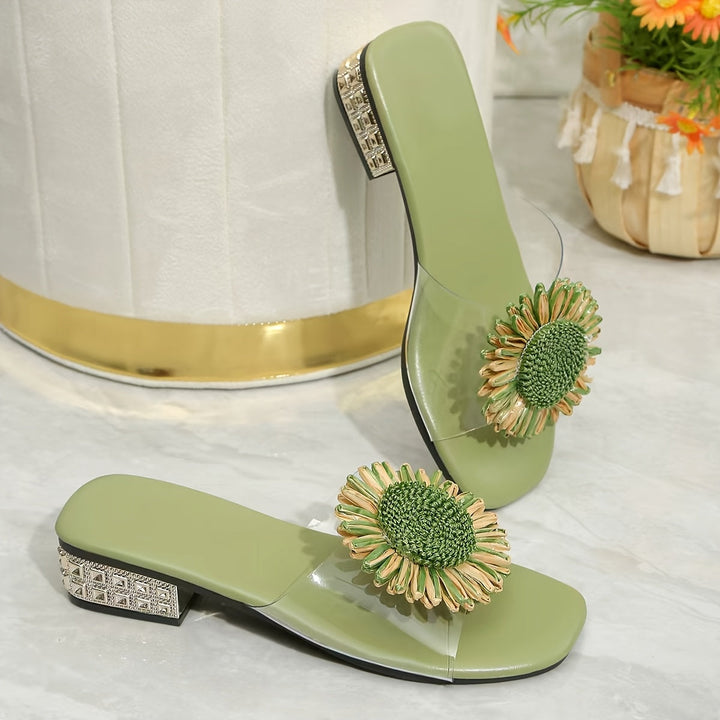 Elise | Blomster Square-Toe Sandaler