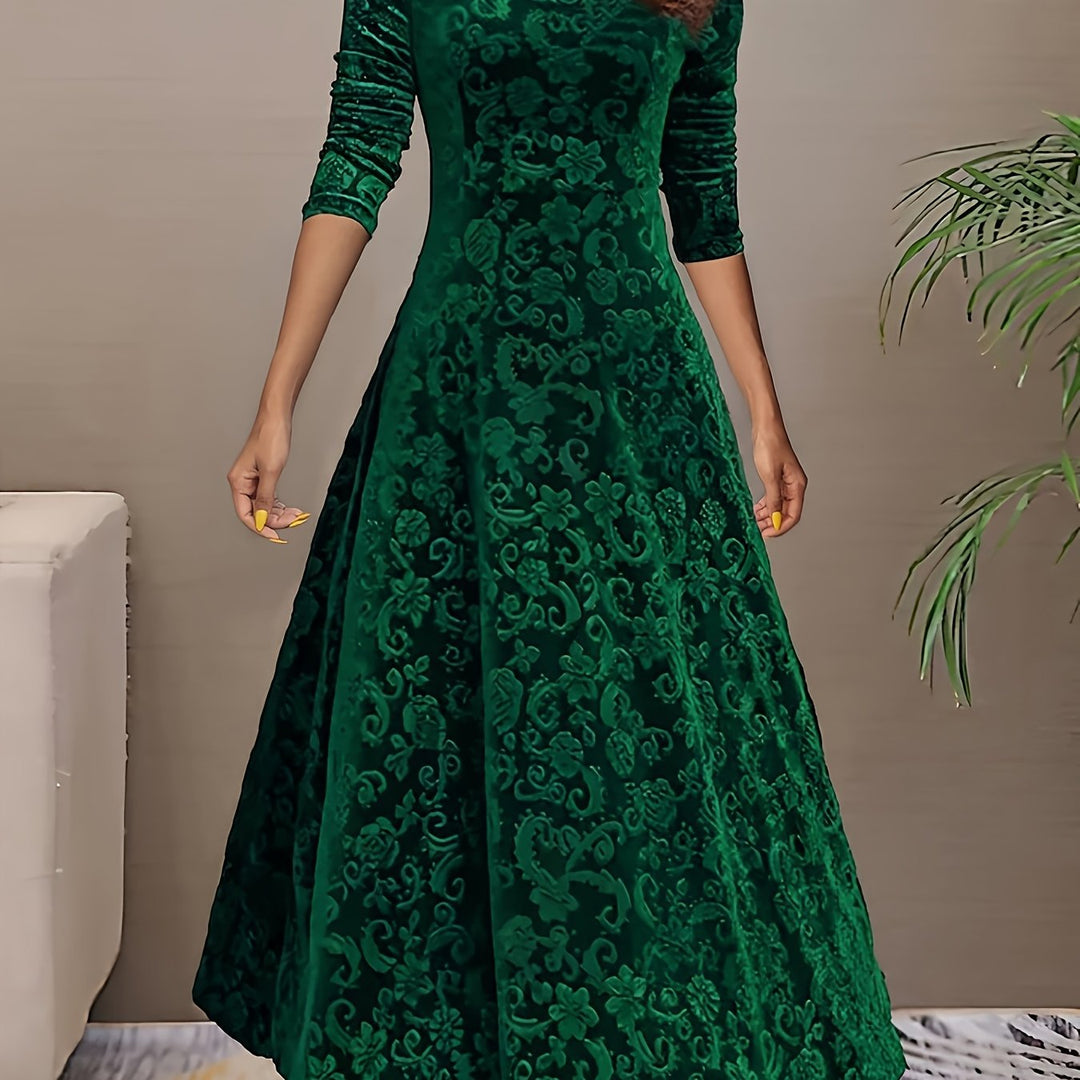 Adeline | Elegant Langærmet Midi Kjole