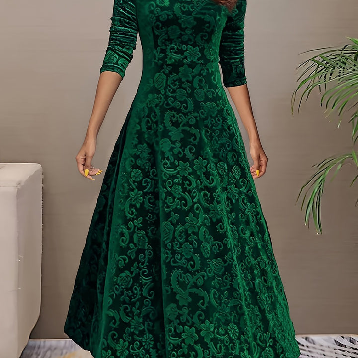 Adeline | Elegant Langærmet Midi Kjole