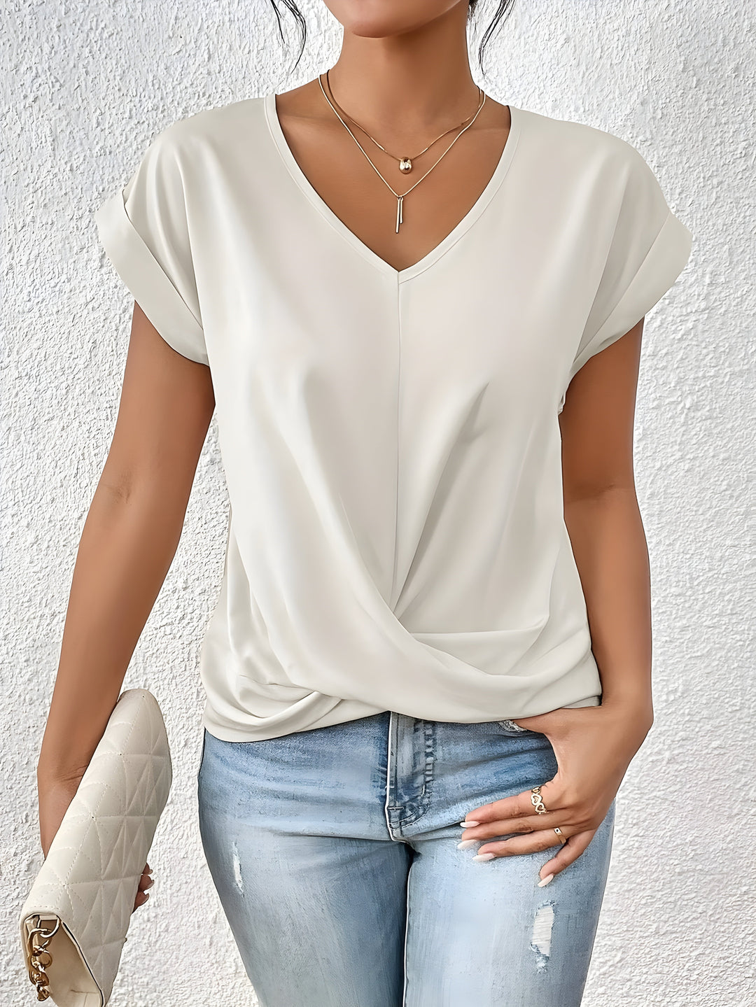Kathrina | Elegant Twist-Front V-Hals Top