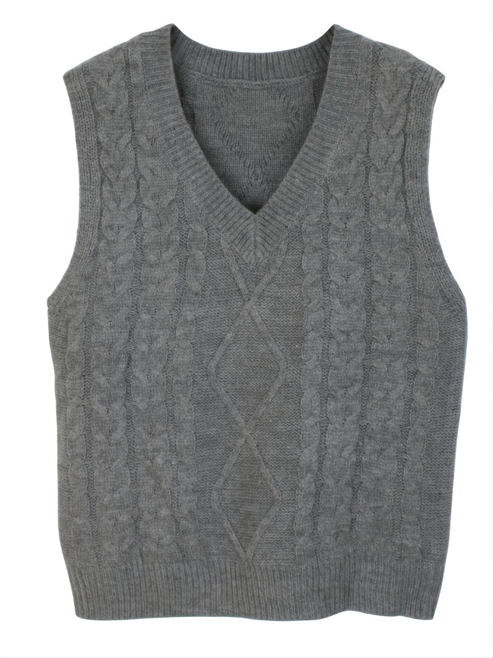 Cora | Cozy Cable-Knit V-Hals Sweater Vest