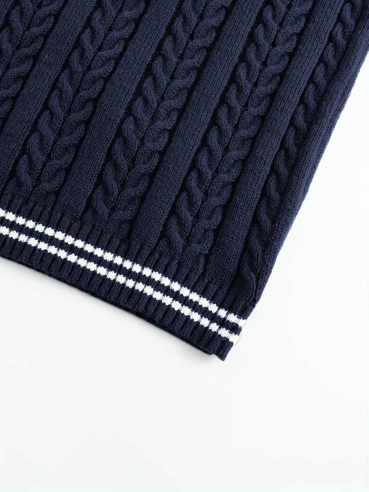 Gideon | Kabelstrikket V-hals Sweater Vest