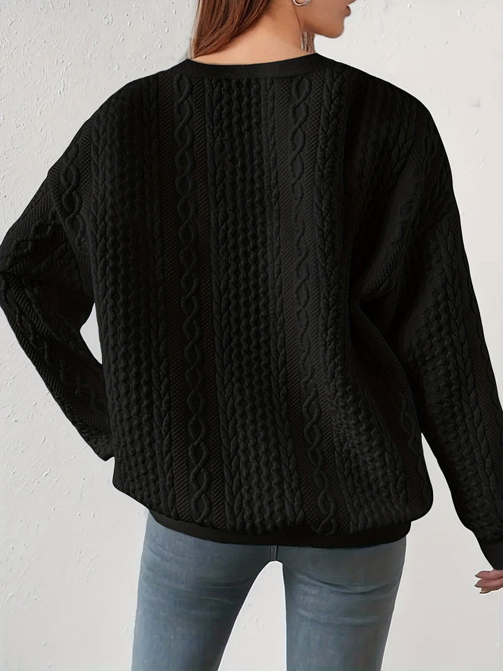 Joyce | Tekstureret Kabelstrik Sweatshirt