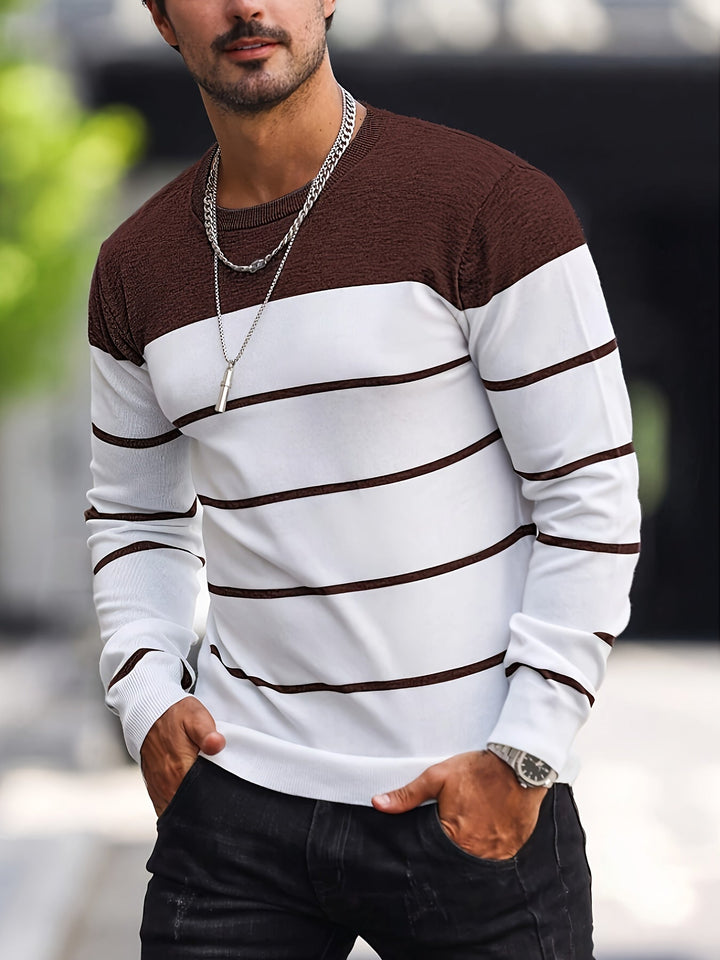 Henry | Stribet Crew Neck Sweater