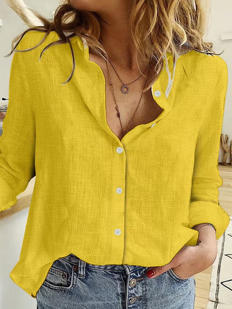 Julianna | Casual Langærmet Skjorte Top