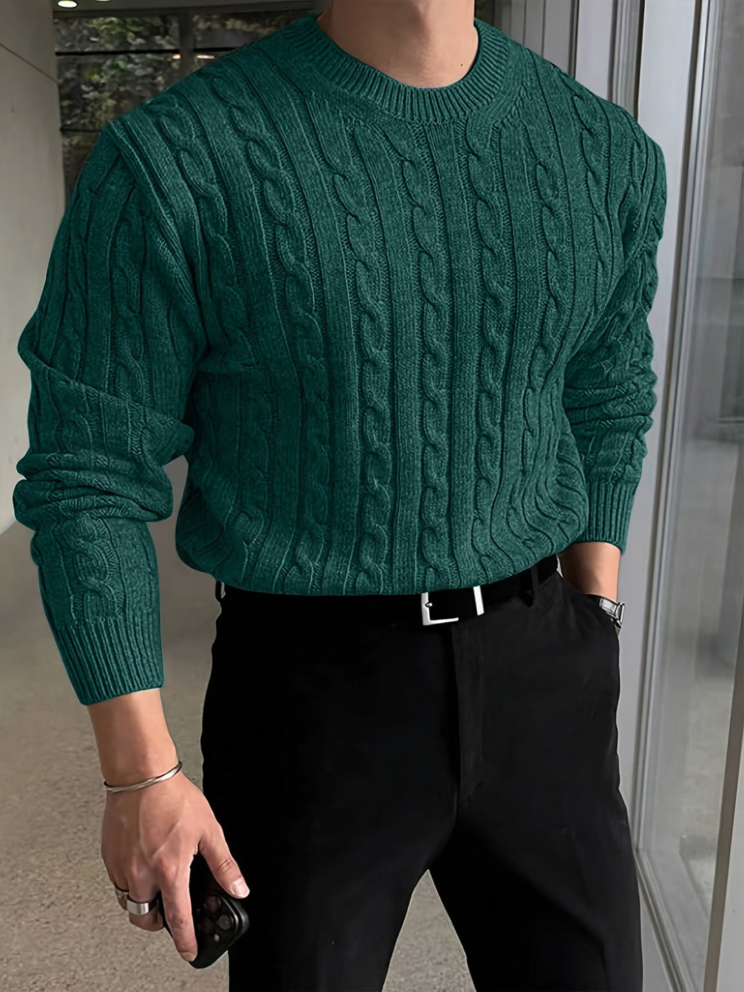 Jonas | Kabelstrikket Crew Neck Sweater