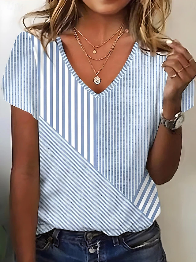 Blythe | Stribet V-Hals Top