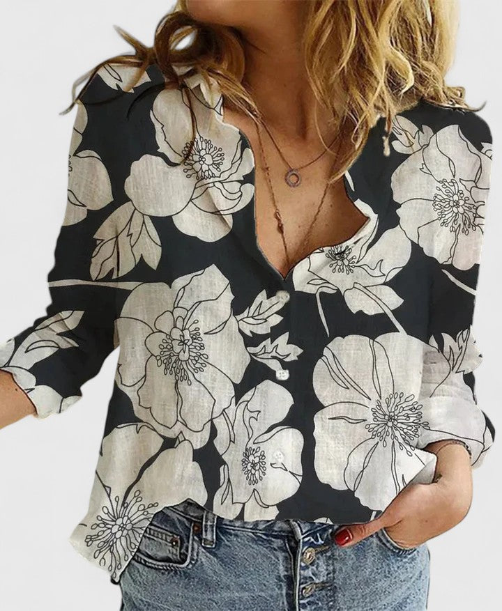 Rosanne | Afslappet Knap-Op Bluse