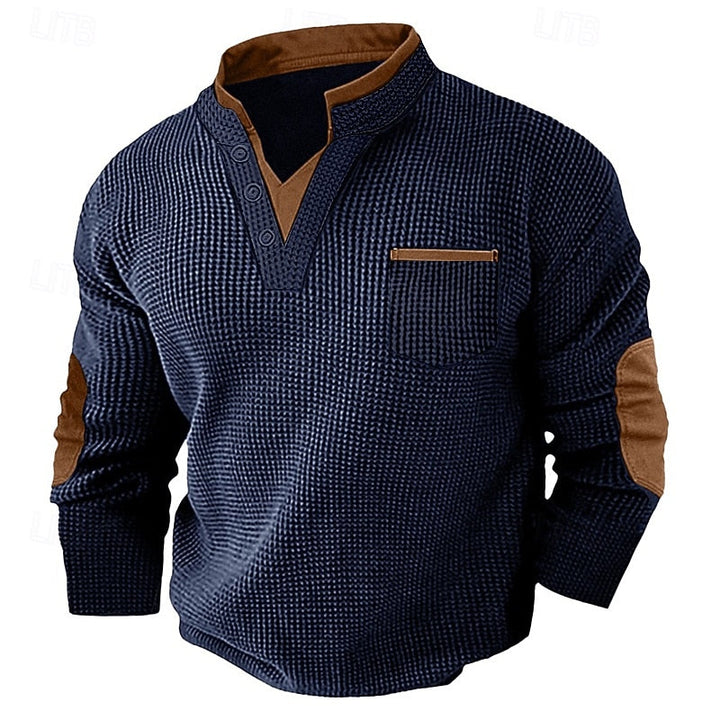 Russell | Tekstureret Waffle Henley Skjorte