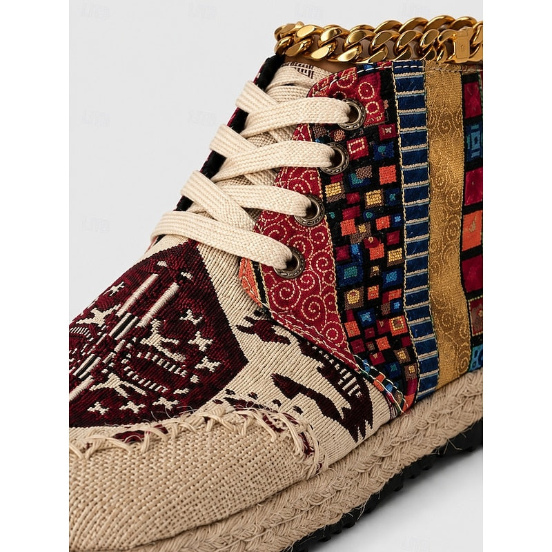 Talia | Boho Mønstret Højtop Sneakers
