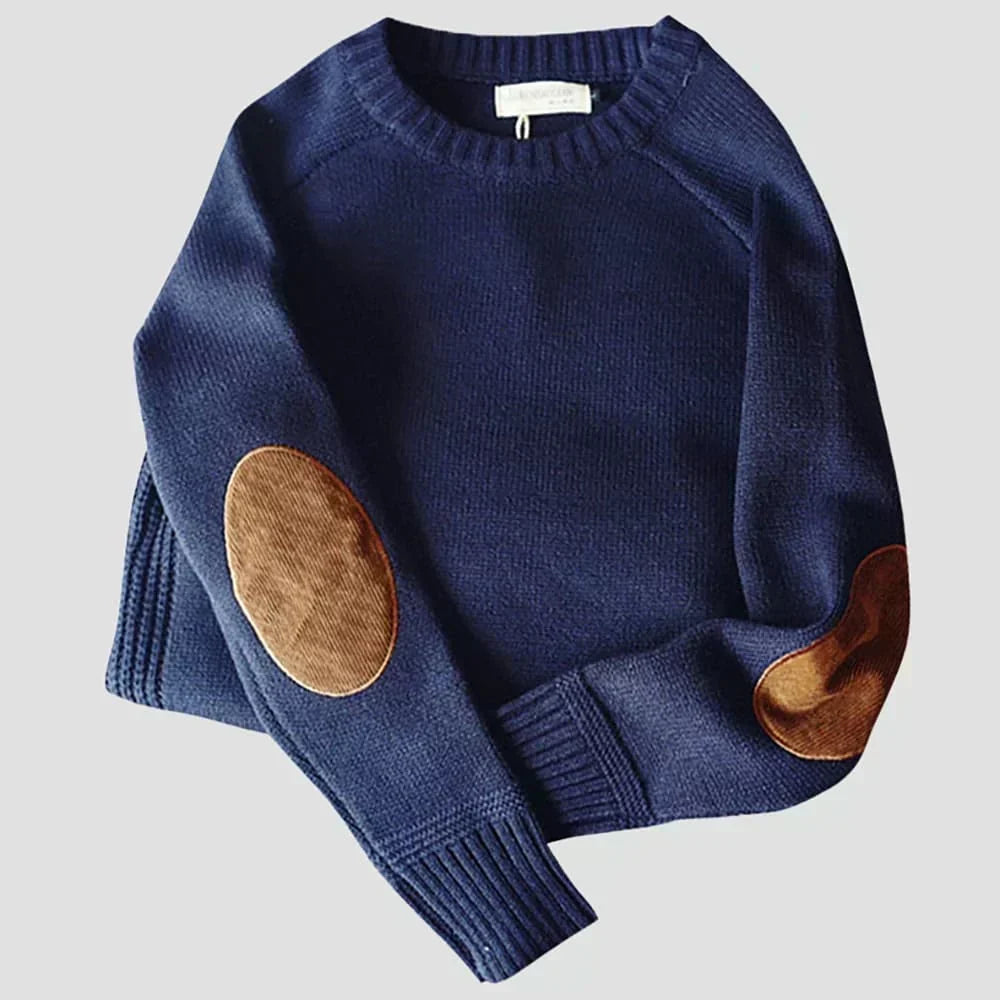 Edmund | Klassisk Sweater Med Albue Patches