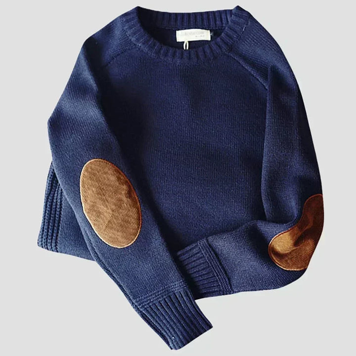 Edmund | Klassisk Sweater Med Albue Patches