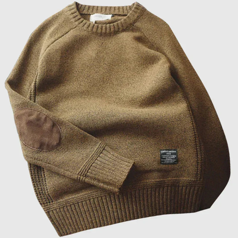 Edmund | Klassisk Sweater Med Albue Patches
