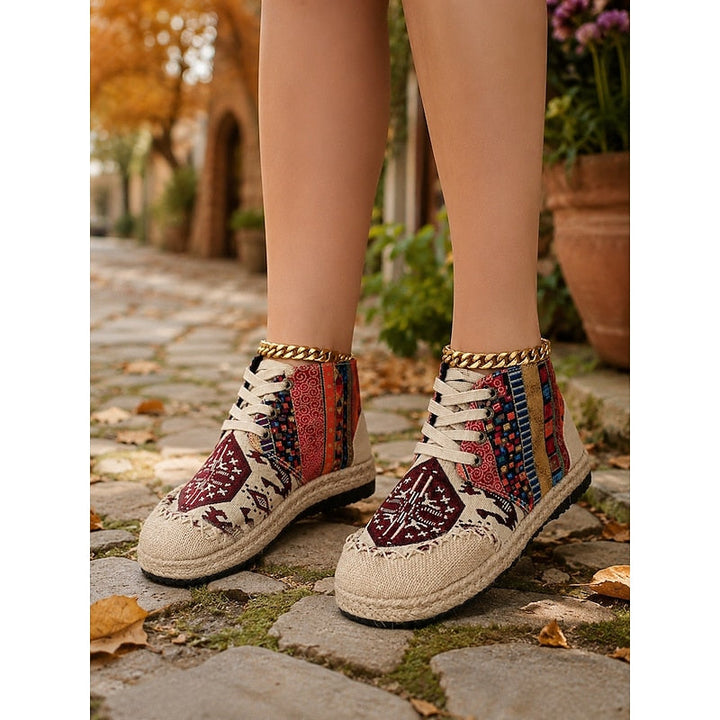 Talia | Boho Mønstret Højtop Sneakers