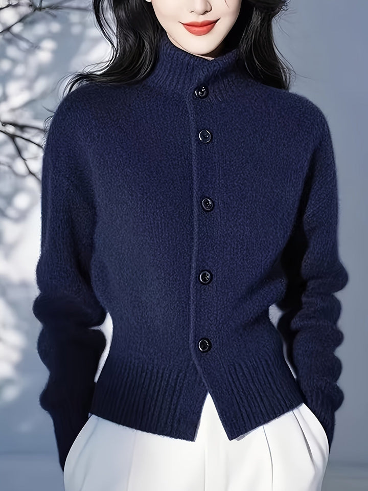 Margot | Højhalset Knap Cardigan