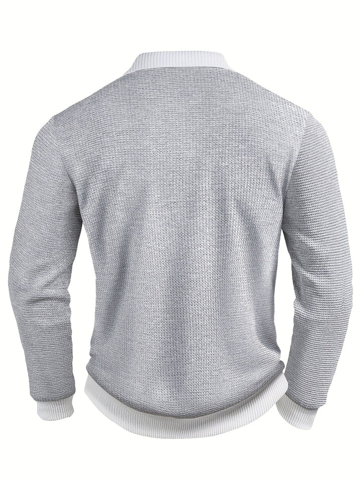 Gareth | Tekstureret Langærmet Polo Shirt
