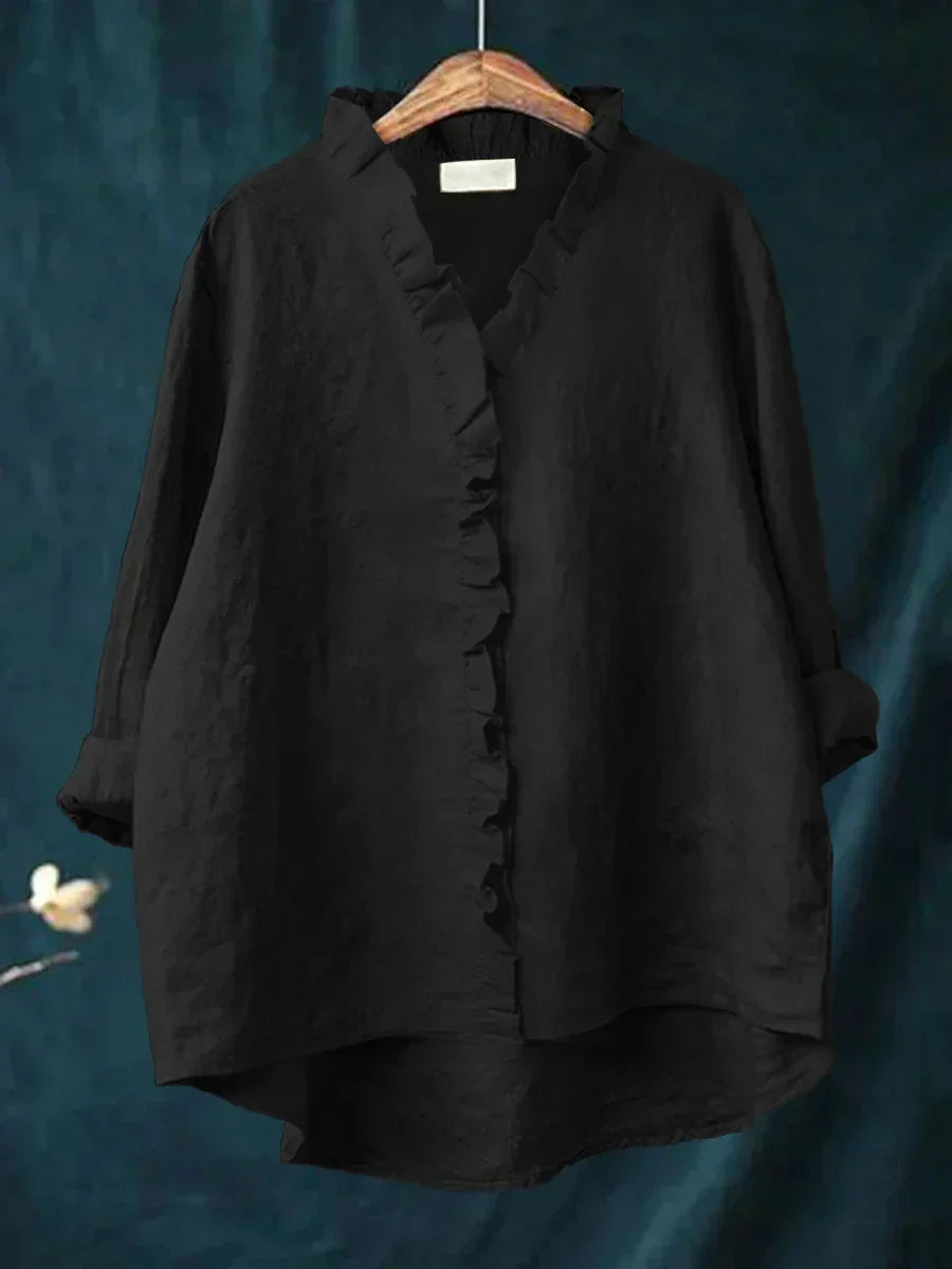 Eliza | Casual Ruffle V-Hals Bluse