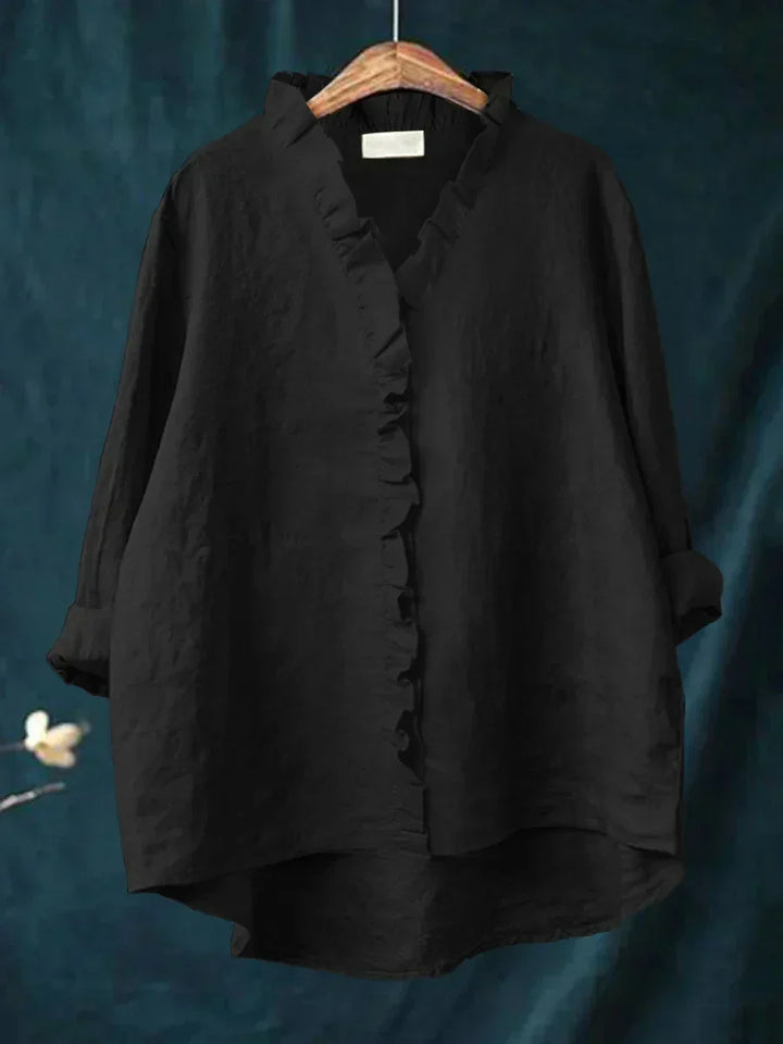 Eliza | Casual Ruffle V-Hals Bluse