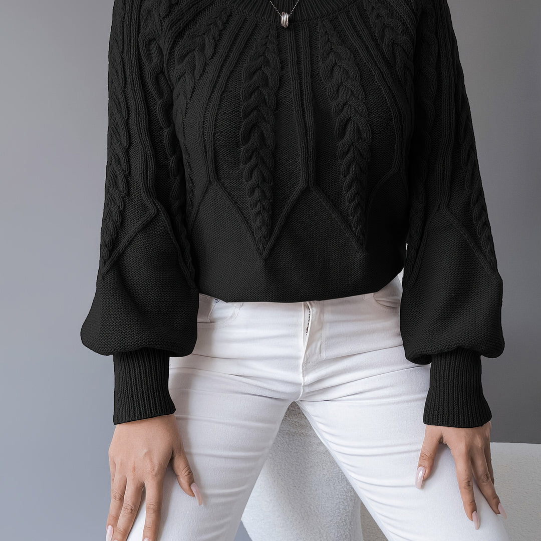 Sabine | Kabelstrikket Lanterneærme Sweater