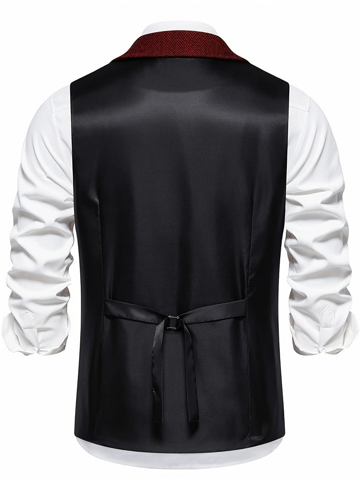 Edmund | Herringbone Enkeltknappet Vest