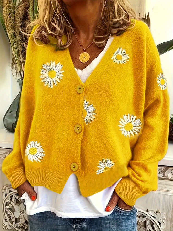 Maribel | Blomsterbroderet Knappet Cardigan