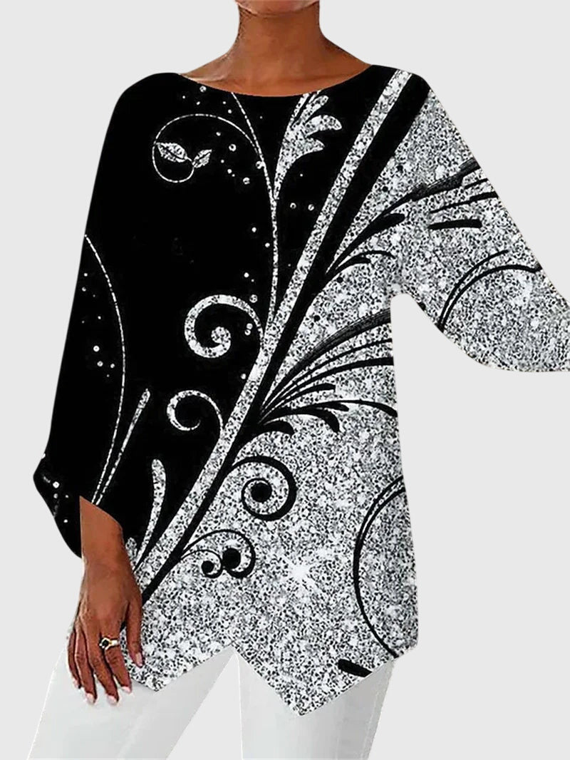 Kathleen | Shimmer Butterfly Langærmet Top