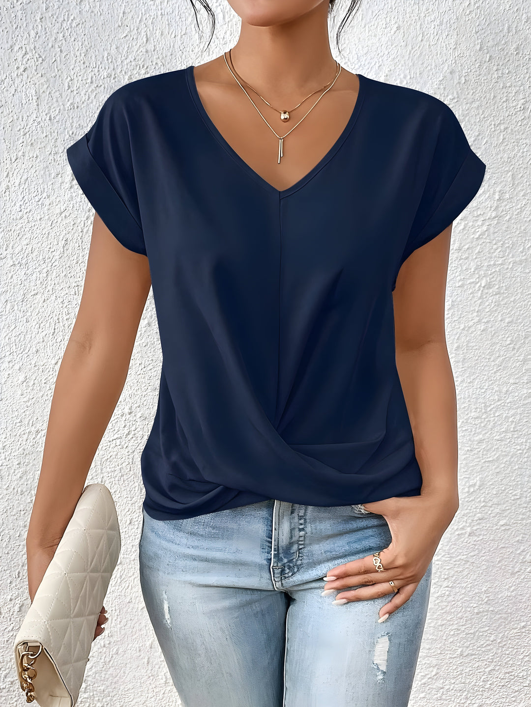Kathrina | Elegant Twist-Front V-Hals Top