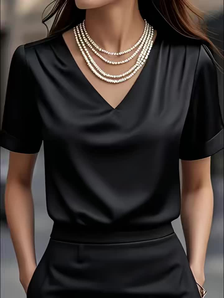 Estelle | Draperet V-Hals Bluse
