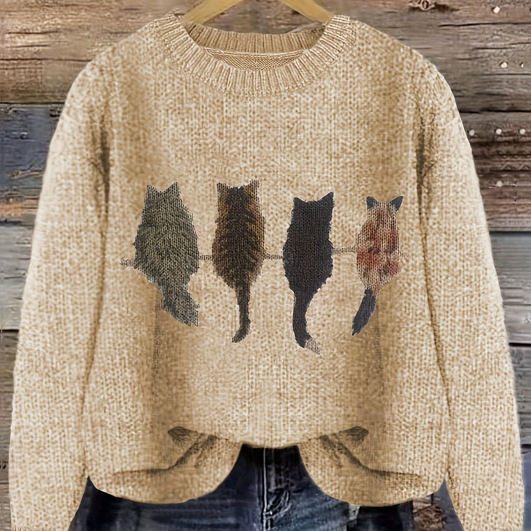 Tamara | Cozy Kat-Print Sweater