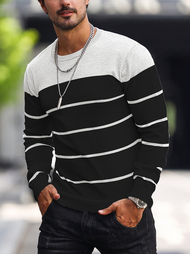 Henry | Stribet Crew Neck Sweater