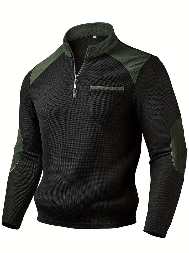 Rory | Tekstureret Farveblok Quarter-Zip Pullover
