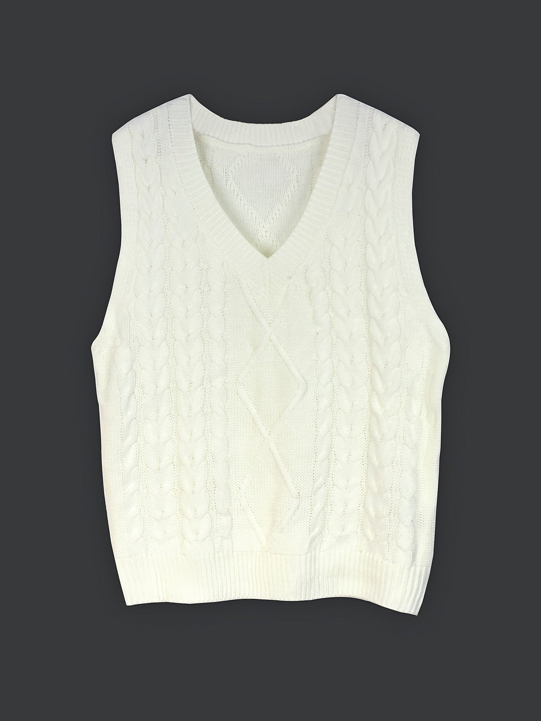 Cora | Cozy Cable-Knit V-Hals Sweater Vest