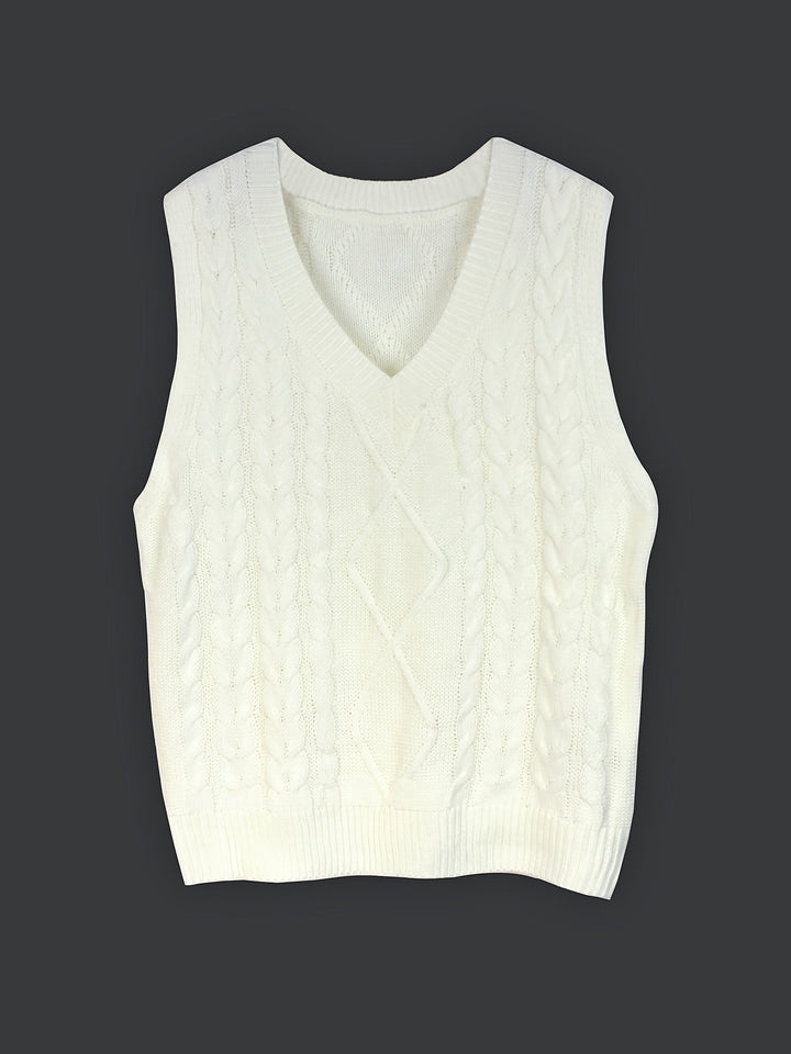 Cora | Cozy Cable-Knit V-Hals Sweater Vest