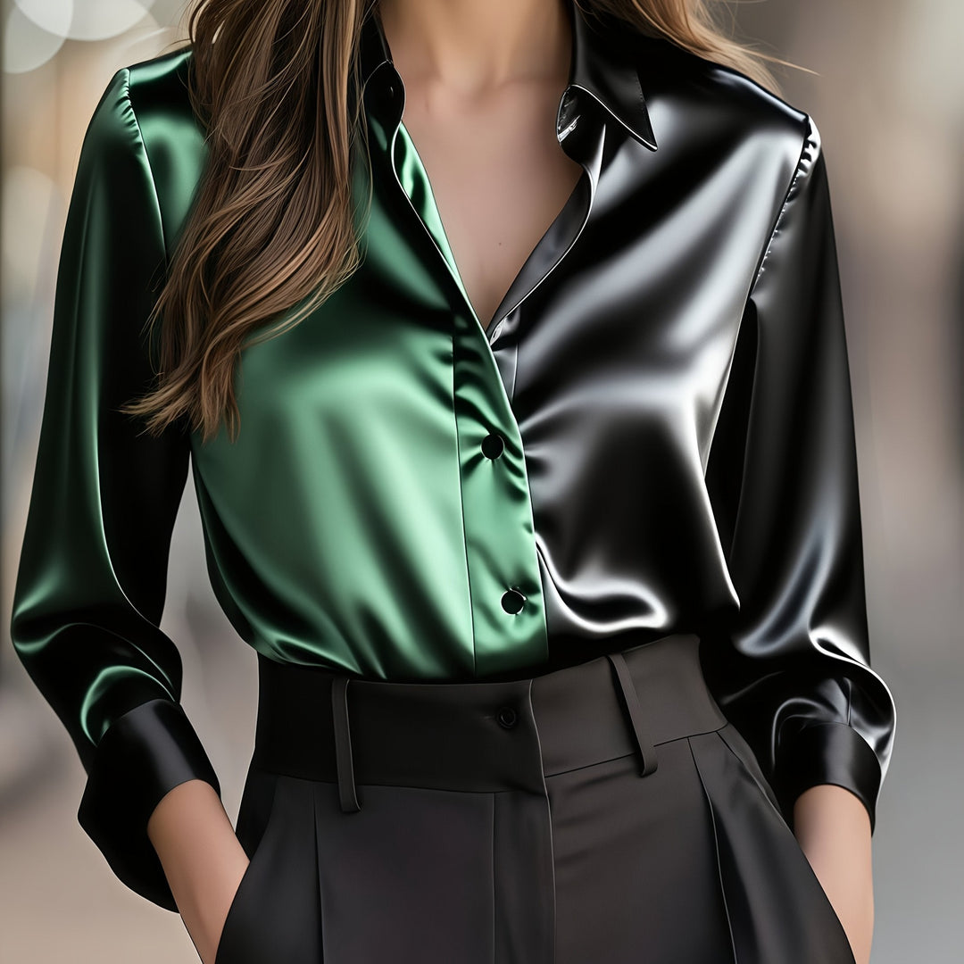 Helene | Raffineret Farveblok Bluse