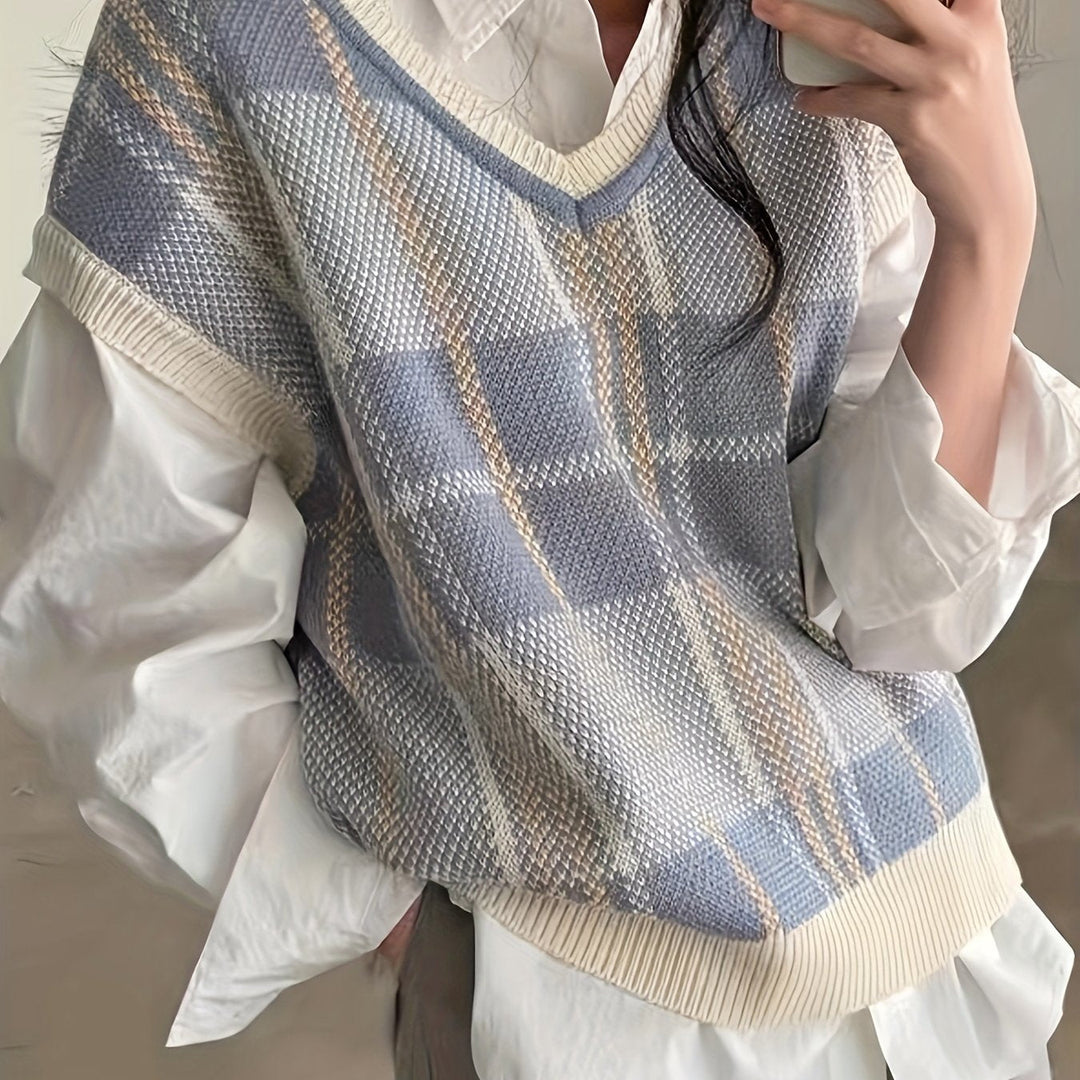 Marnie | Vintage Ternet V-Hals Sweater Vest