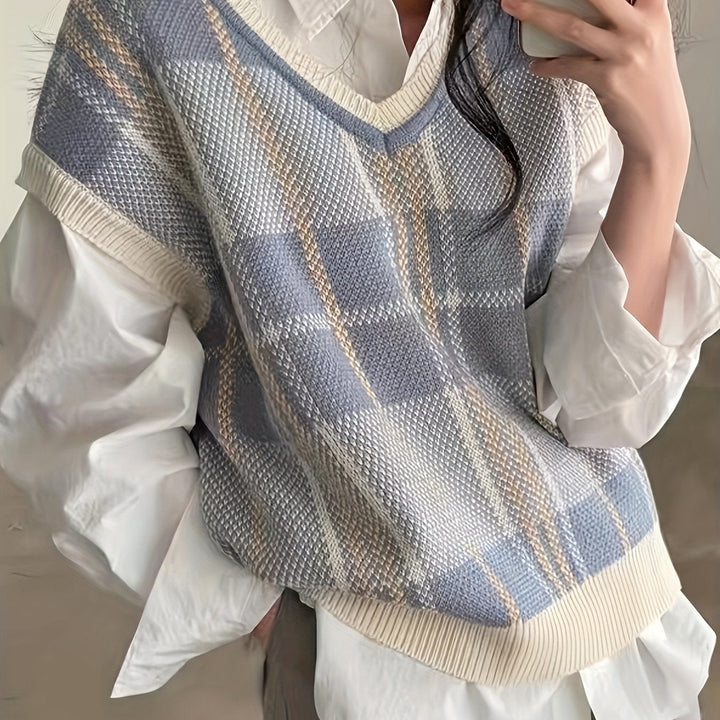 Marnie | Vintage Ternet V-Hals Sweater Vest