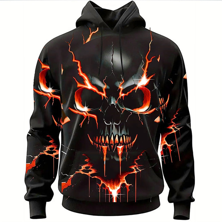 Cyrus | Halloween Skelet Grafik Hoodie