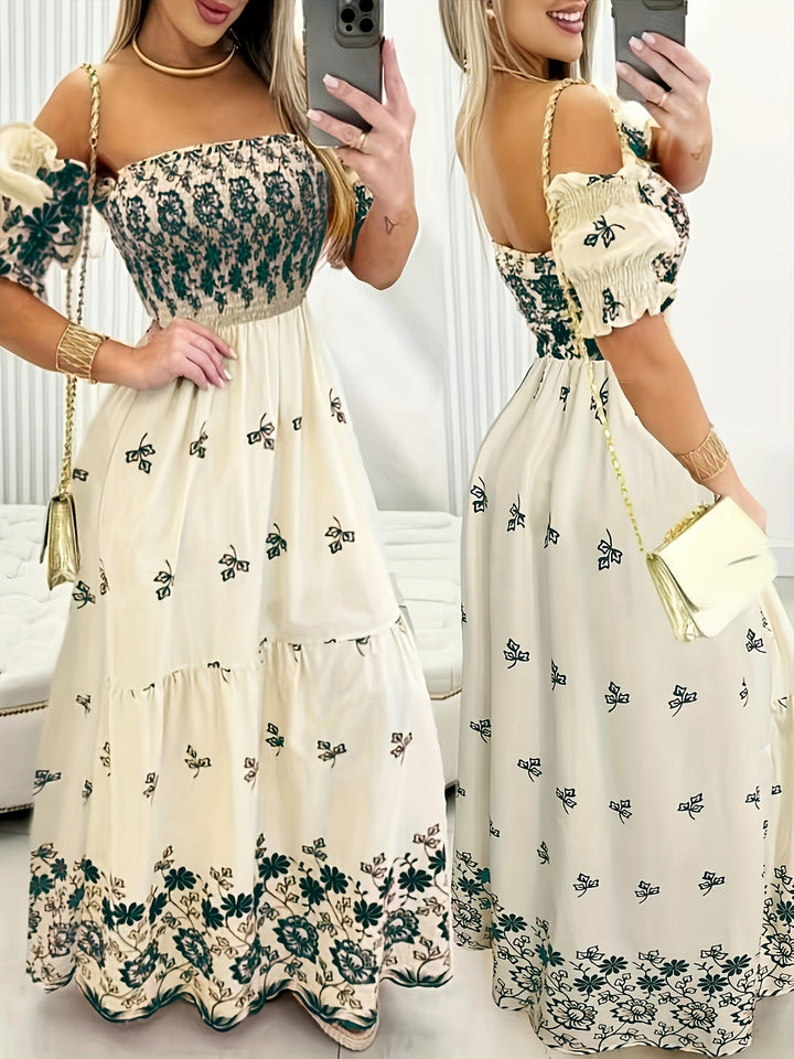 Seraphina | Off-Shoulder Blomster Maxi Kjole