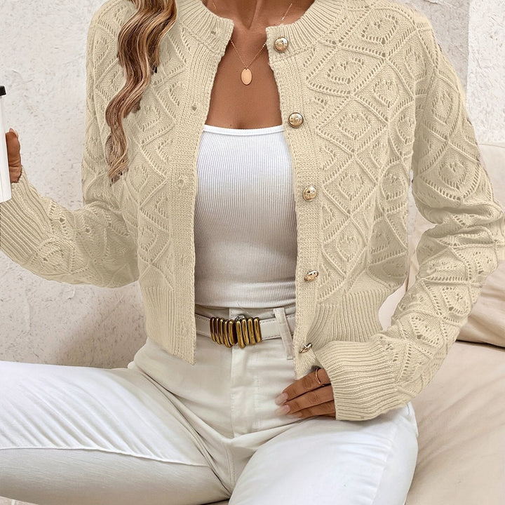 Della | Teksturert Knap-Front Cardigan
