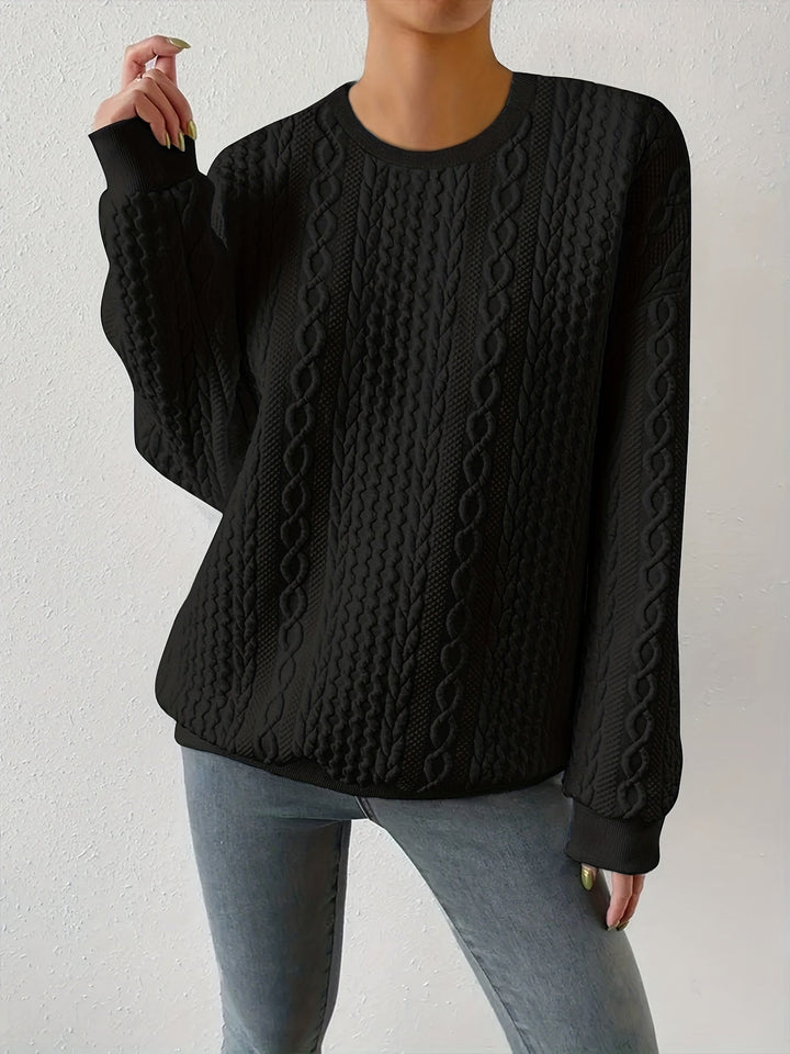 Joyce | Tekstureret Kabelstrik Sweatshirt