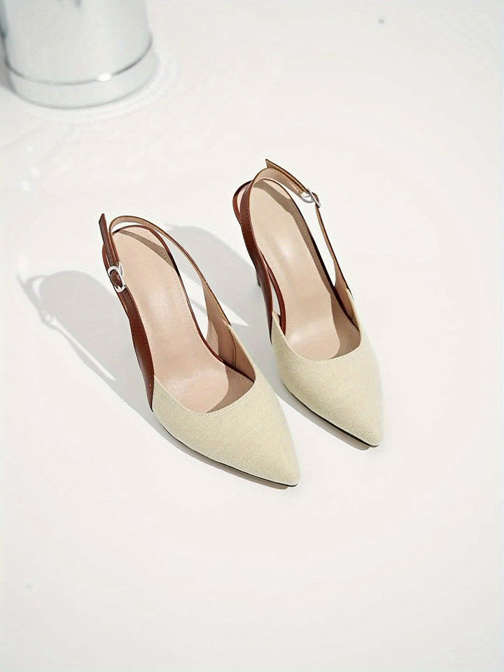 Amelie | Elegant Kontrast Slingback Hæle